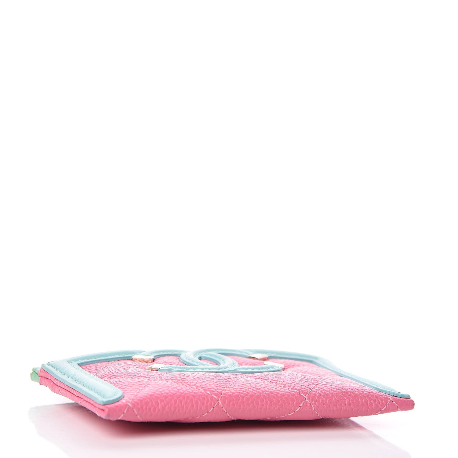 Chanel Caviar Quilted CC Filigree Card Holder Pink Blue Green 4 of 9