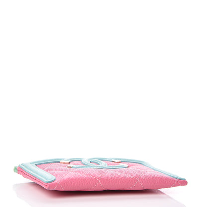 Chanel Caviar Quilted CC Filigree Card Holder Pink Blue Green 4 of 9