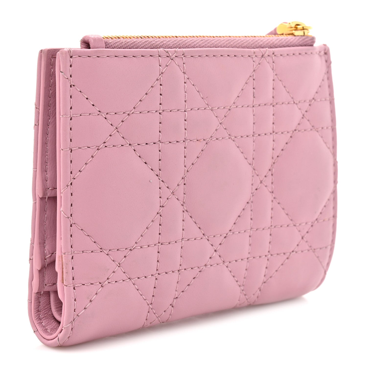 Christian Dior Lambskin Cannage Jolie Dahlia Wallet Cherry Blossom Pink 3 of 10