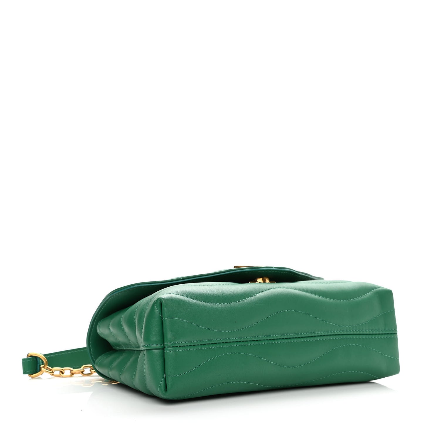 Calfskin New Wave Chain Bag MM NM Emerald