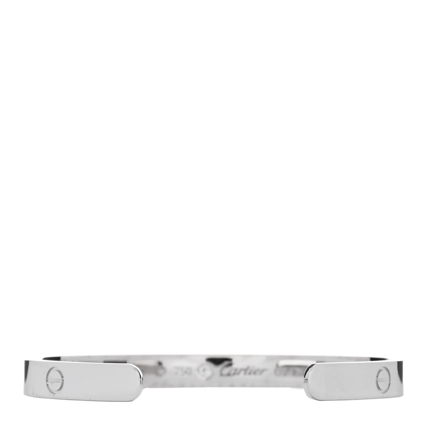 18K White Gold 1 Diamond LOVE Cuff Bracelet 18