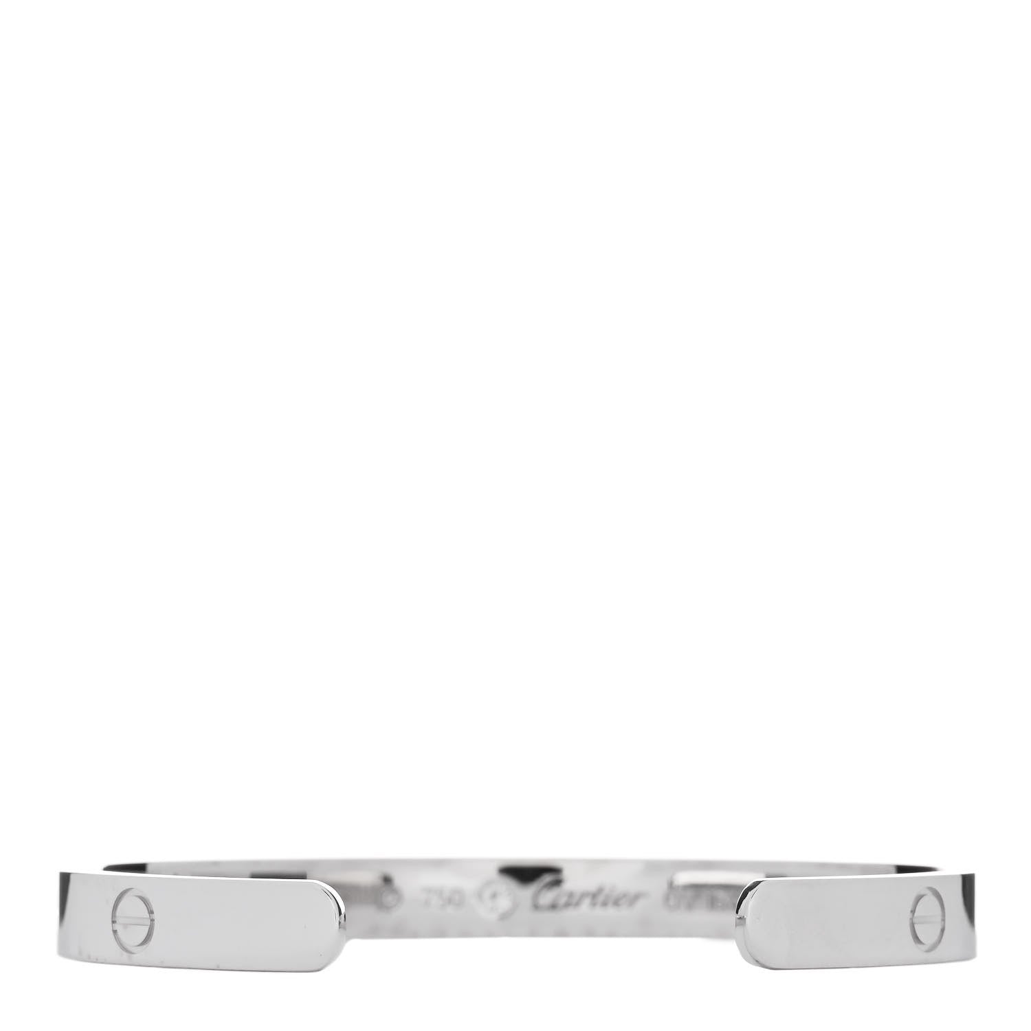 Cartier 18K White Gold 1 Diamond LOVE Cuff Bracelet 18 2 of 4