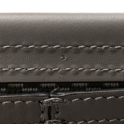 Fendi Ribbon Vitello King Logo Embossed Gingham Woven Adjustable Strap You Moon Ghiaia 6 of 7