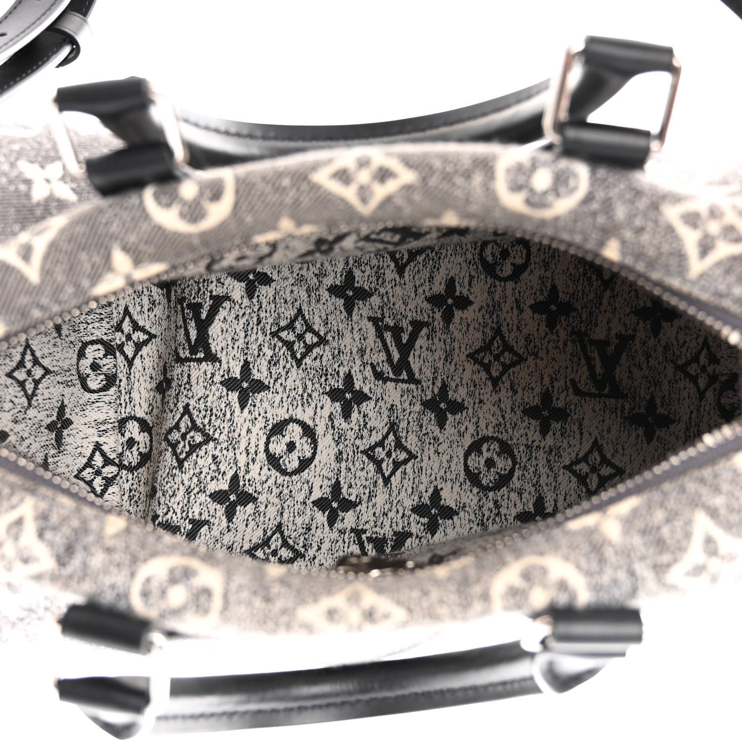 Denim Monogram Jacquard Speedy Bandouliere 25 Black