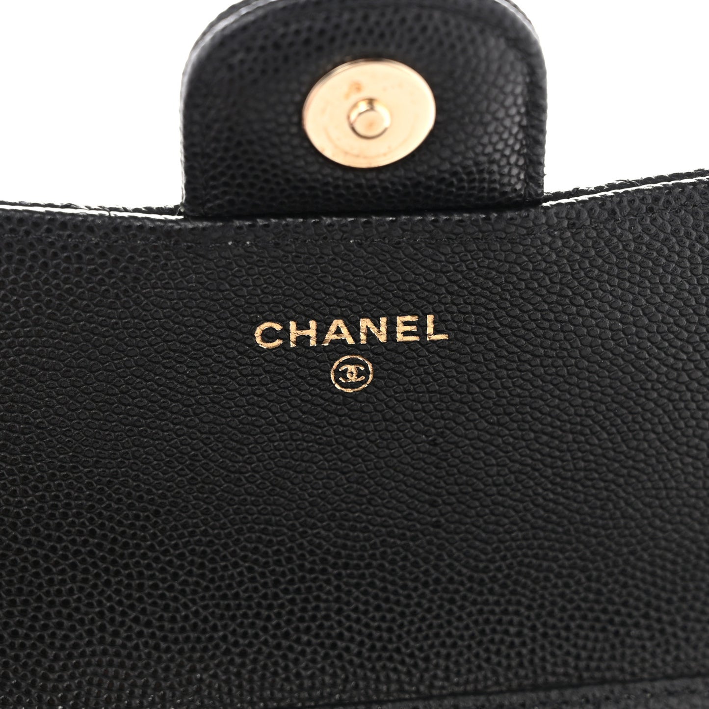 Caviar Quilted Glasses Case With Chain Black