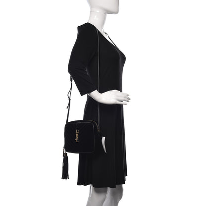 Saint Laurent Velvet Matelasse Monogram Lou Camera Bag Black 2 of 8