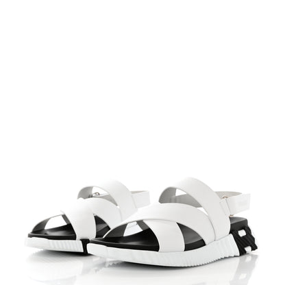 Hermes Calfskin Goatskin Mens Electric Sandals 42 White 3 of 11