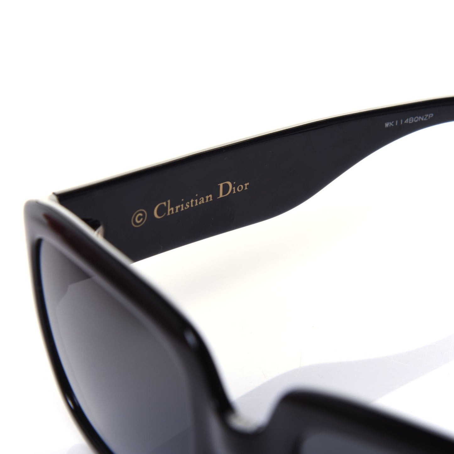 CHRISTIAN Acetate Square DDior Sunglasses Black
