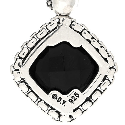 David Yurman Sterling Silver Diamond Black Onyx 11mm Cushion On Point Pendant 3 of 3