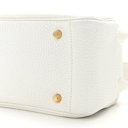 Hermes Taurillon Clemence Mini Lindy 20 New White 10 of 11