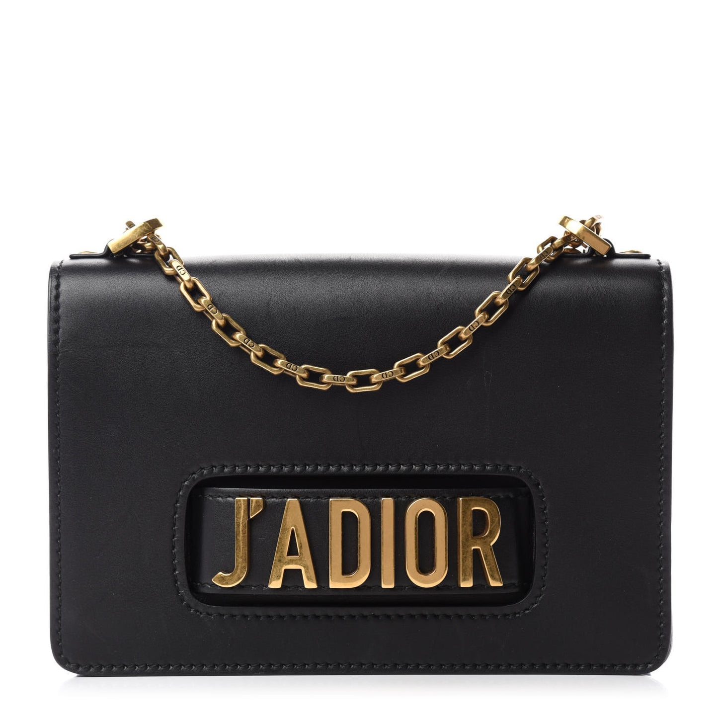 Calfskin J'Adior Chain Flap Bag Black