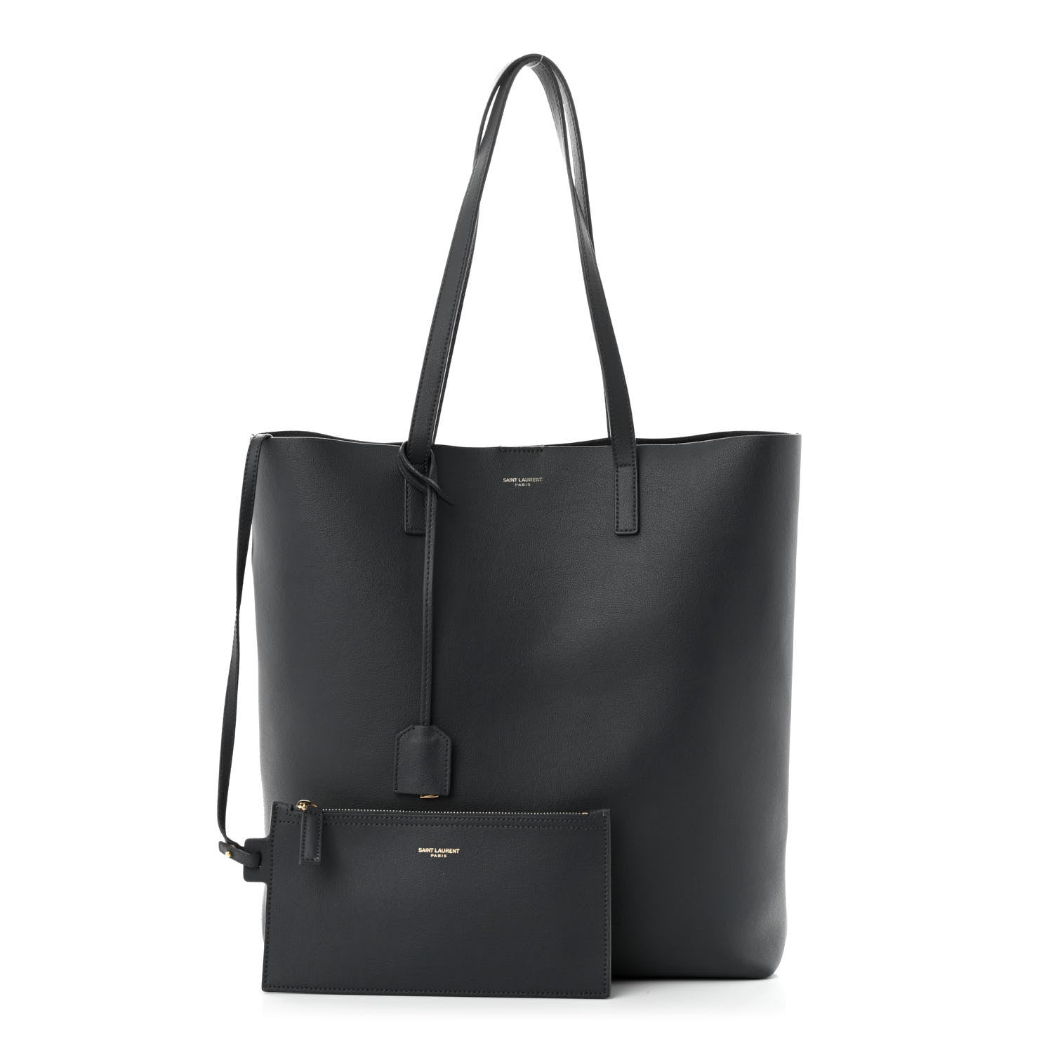 Saint Laurent Calfskin Medium Shopping Tote Fog 1 of 11