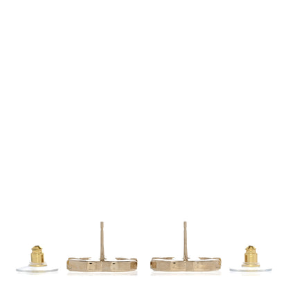 Chanel Enamel CC Earrings Gold White 3 of 5