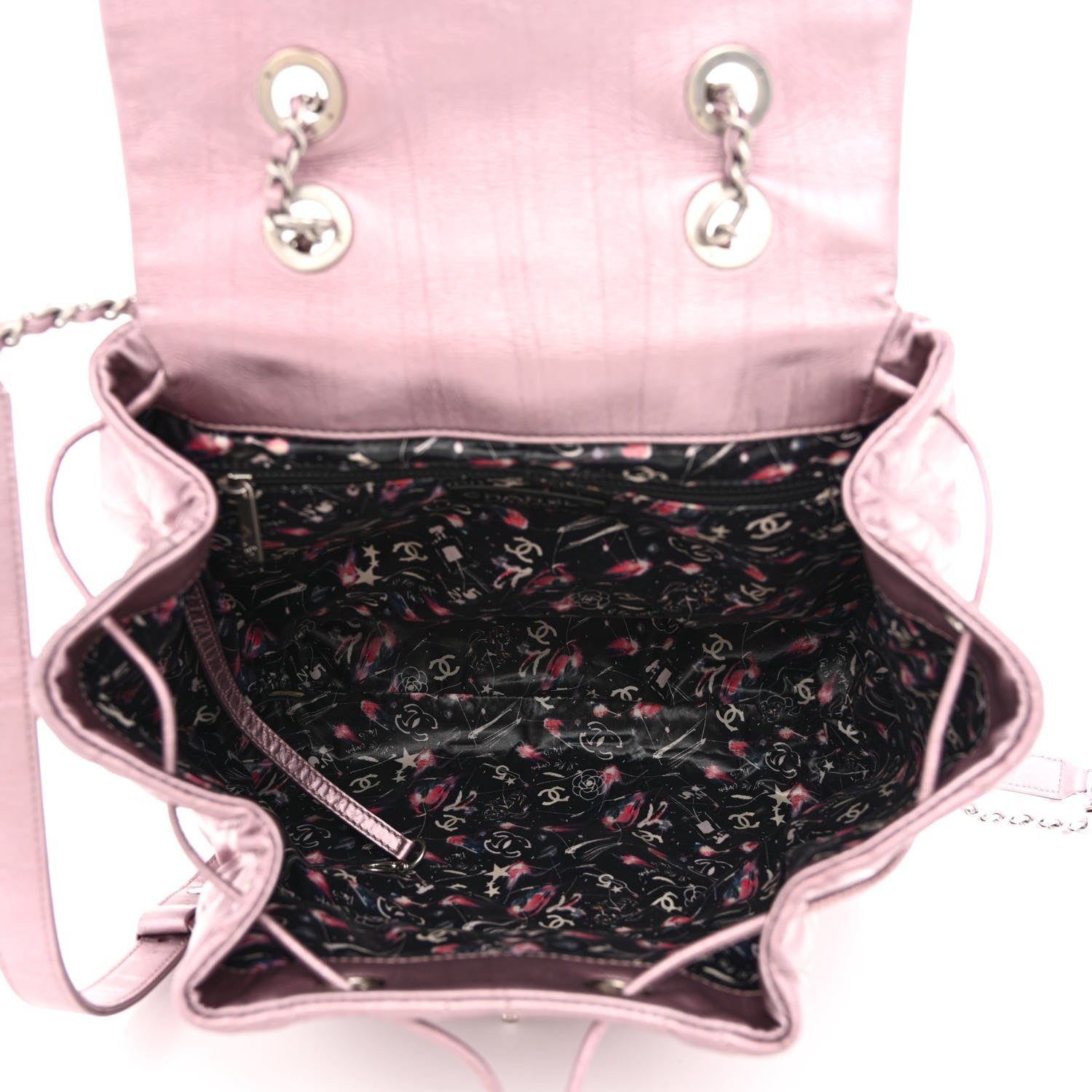 Chanel Iridescent Calfskin Quilted Ground Control Backpack Pink 5 of 12