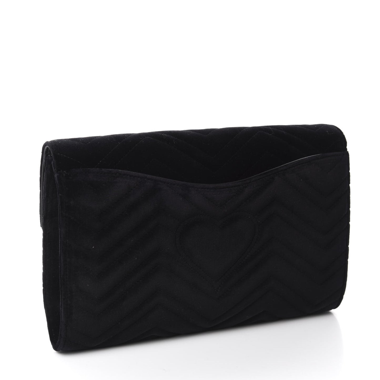Velvet Matelasse GG Marmont Clutch Black