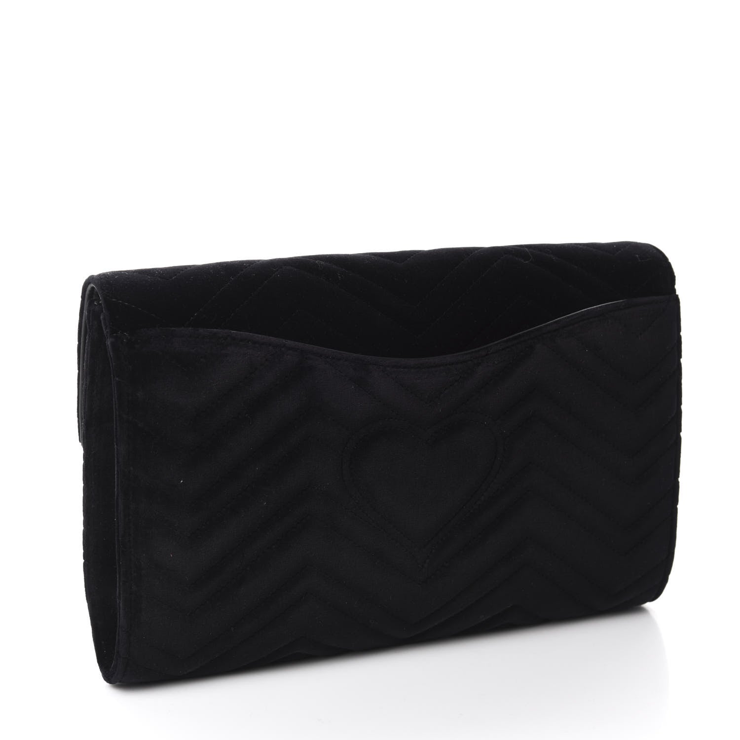 Gucci Velvet Matelasse GG Marmont Clutch Black 3 of 10