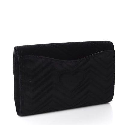 Gucci Velvet Matelasse GG Marmont Clutch Black 3 of 10