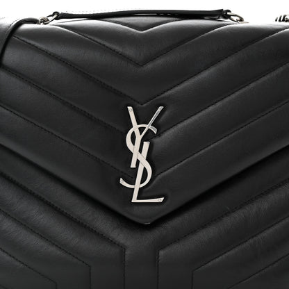 Saint Laurent Calfskin Y Quilted Monogram Medium Loulou Chain Satchel Black 8 of 10