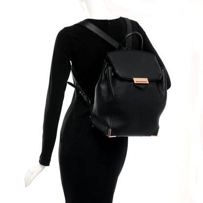 Alexander Wang Pebbled Calfskin Prisma Skeletal Backpack Black Rose Gold Hardware 2 of 9