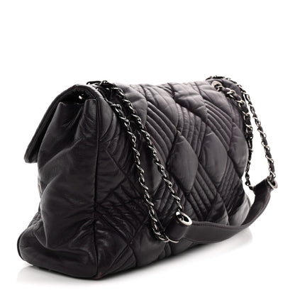 Chanel Lambskin In And Out XL Maxi Flap Dark Purple 3 of 12