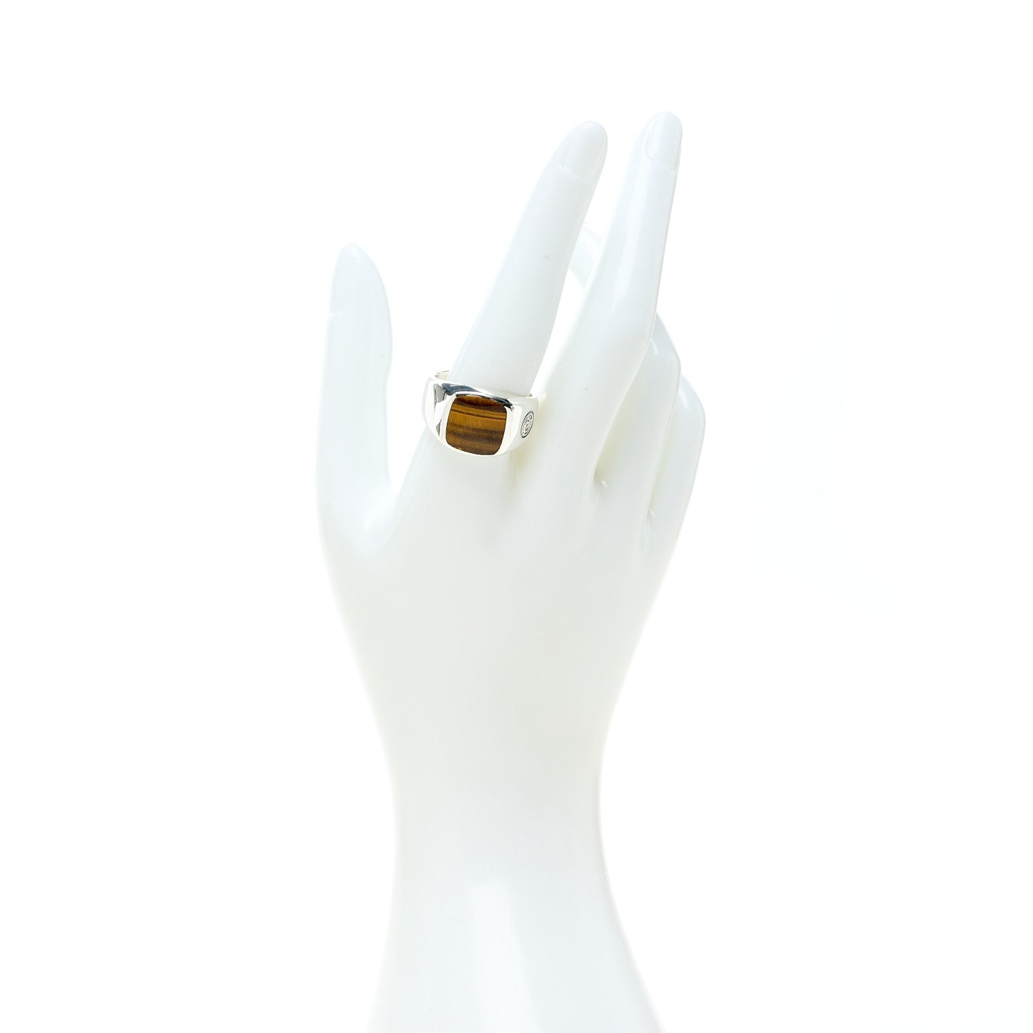 David Yurman Sterling Silver Tiger Eye Exotic Stone Signet Ring 62 10 2 of 5