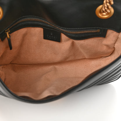 Gucci Calfskin Matelasse Small GG Marmont Shoulder Bag Black 5 of 12
