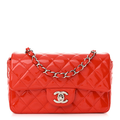 Chanel Patent Calfskin Quilted Mini Rectangular Flap Red 1 of 14