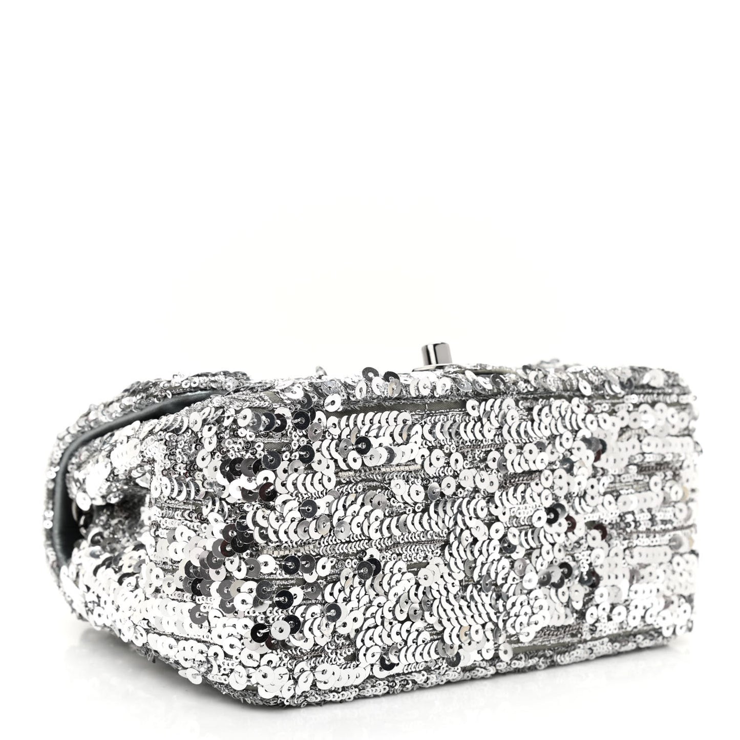 Sequin Mini Square Flap Silver