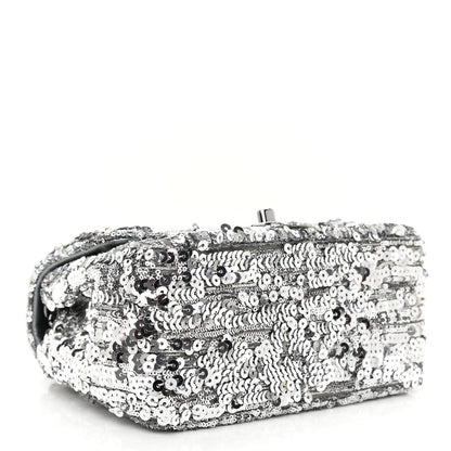 Chanel Sequin Mini Square Flap Silver 4 of 12