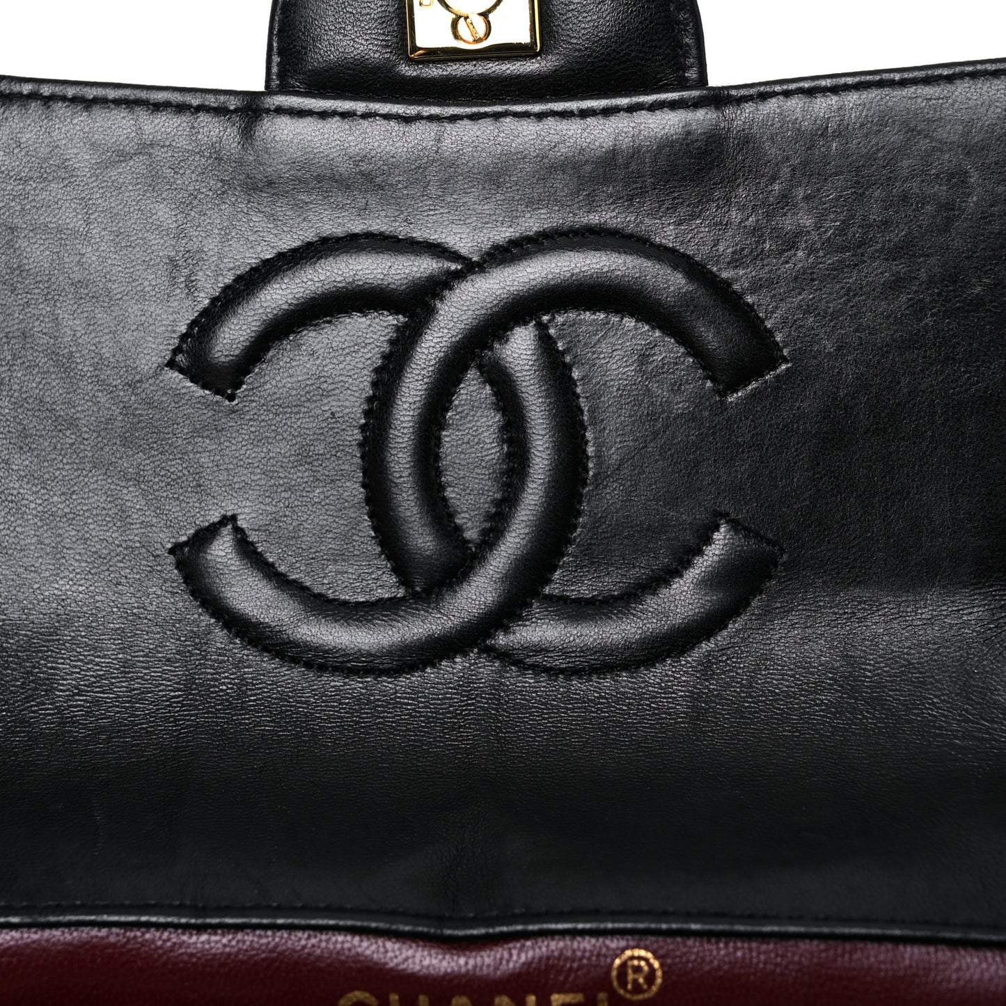 Lambskin Quilted Medium Single Flap Black