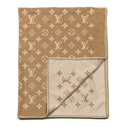 Louis Vuitton Wool Cashmere Monogram Blanket Beige 2 of 3