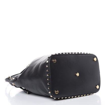 Valentino Garavani Vitello Rockstud Bucket Bag Black 5 of 14