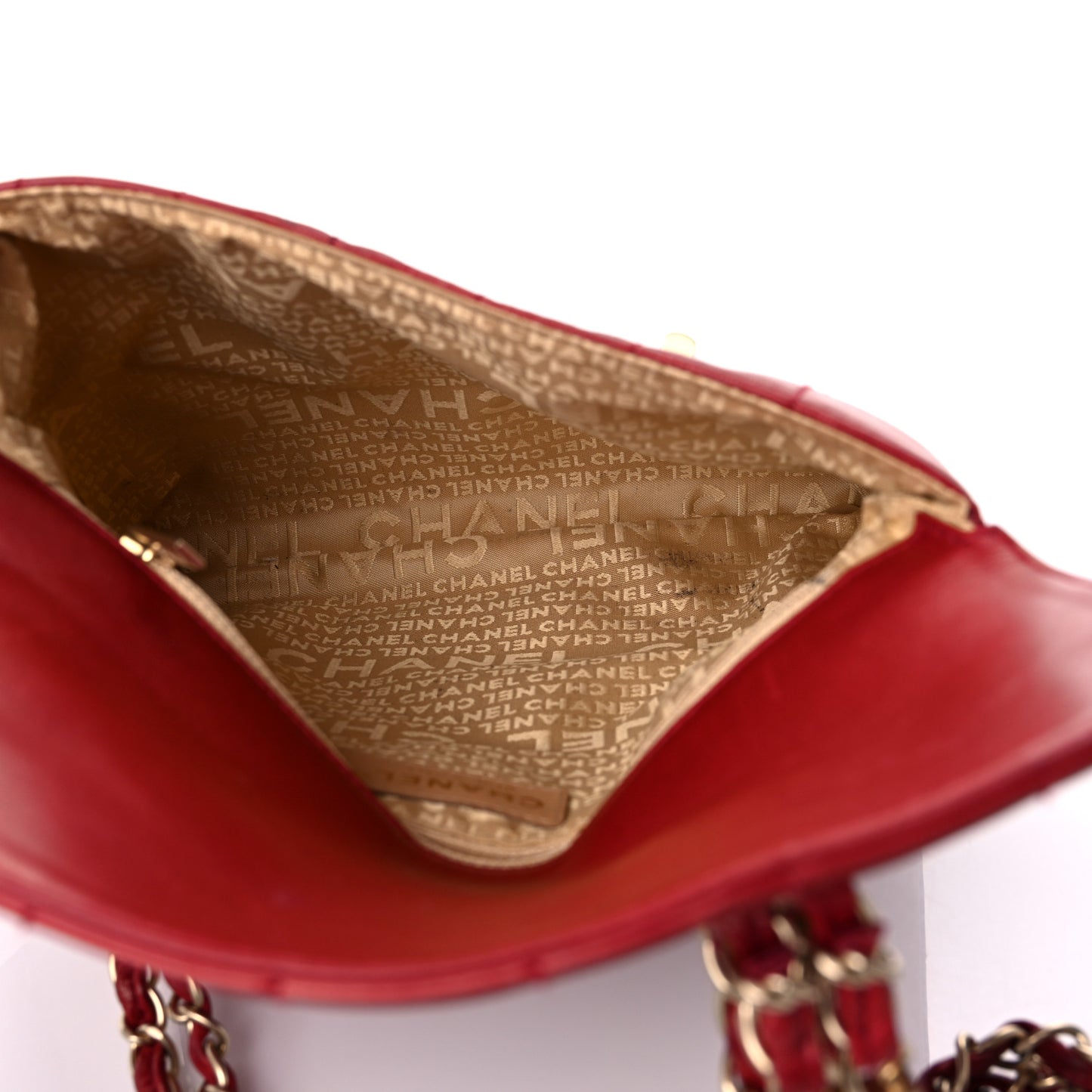 Lambskin Chocolate Bar Mademoiselle Flap Shoulder Bag Red