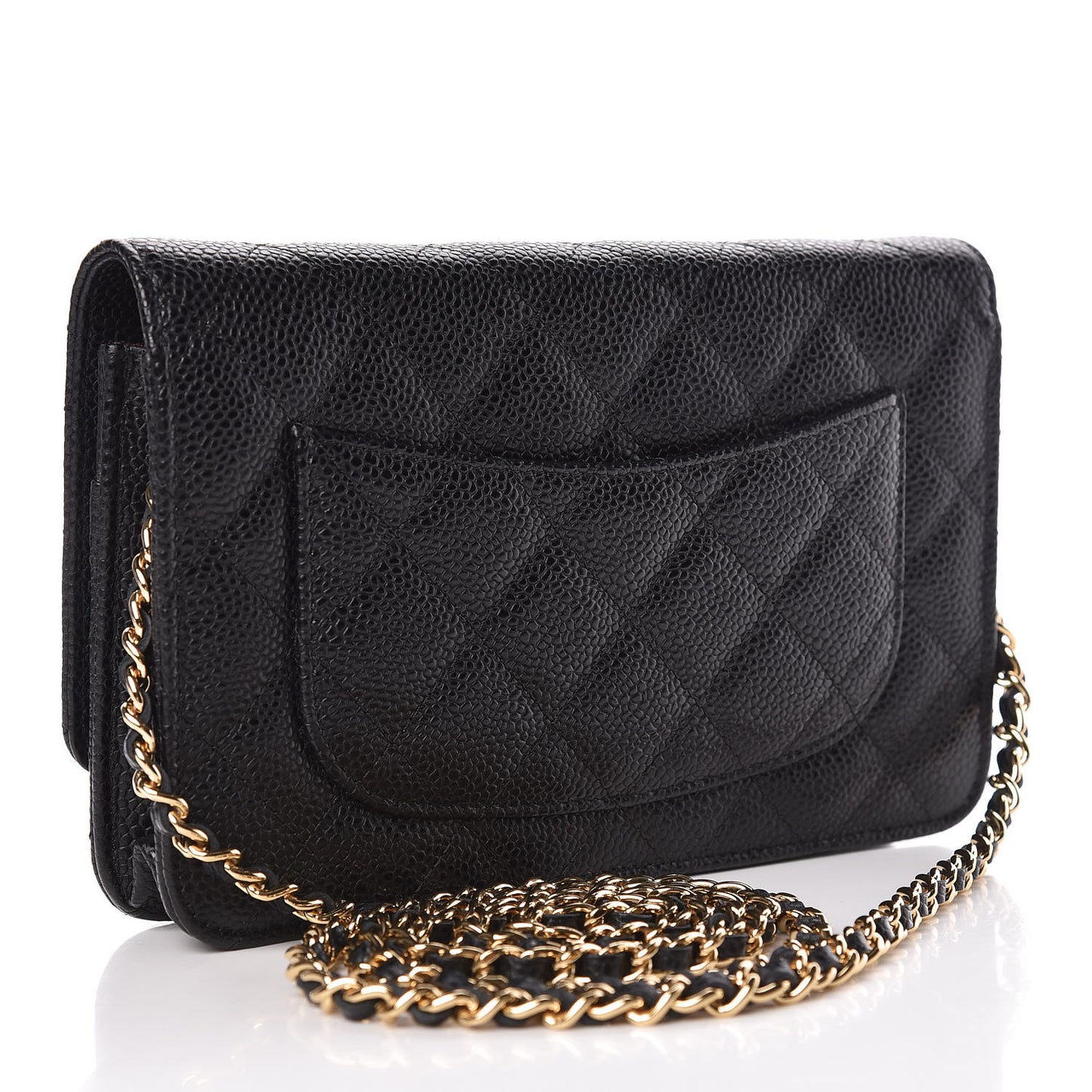 Caviar Quilted Wallet On Chain WOC Black
