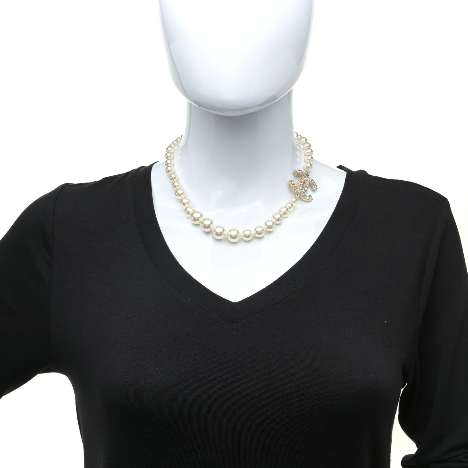 Chanel Pearl CC 100th Anniversary Necklace Light Gold 2 of 6