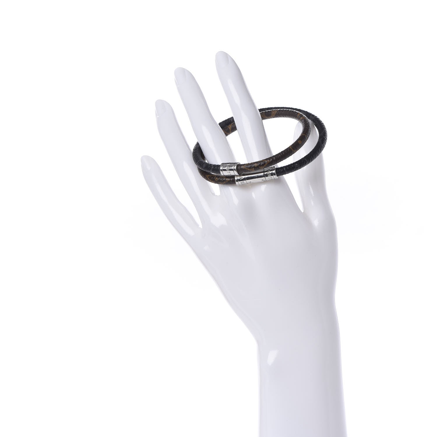 Louis Vuitton Monogram Eclipse Keep It Double Bracelet 19 2 of 7
