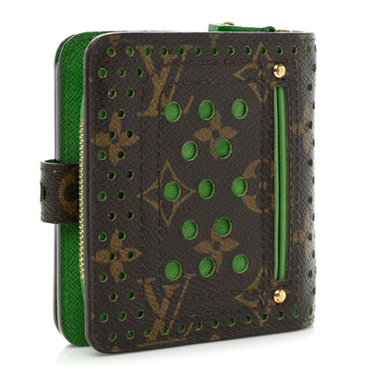 Louis Vuitton Monogram Perforated Compact Zipped Wallet Green 3 of 15