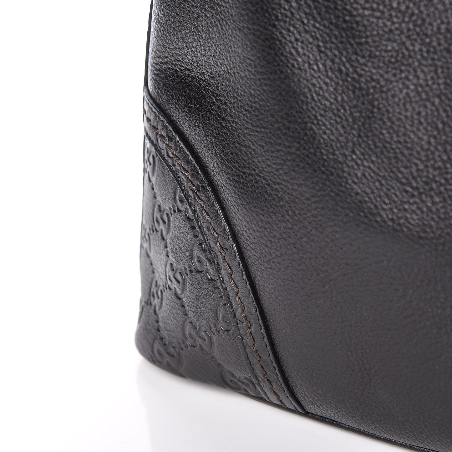 Pebbled Calfskin Guccissima Trim Medium Signoria Hobo Black
