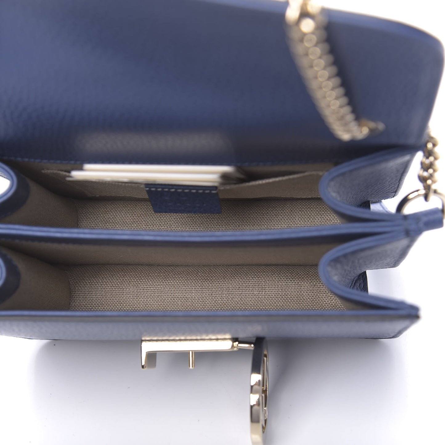 Dollar Calfskin Small Interlocking G Shoulder Bag Caspian