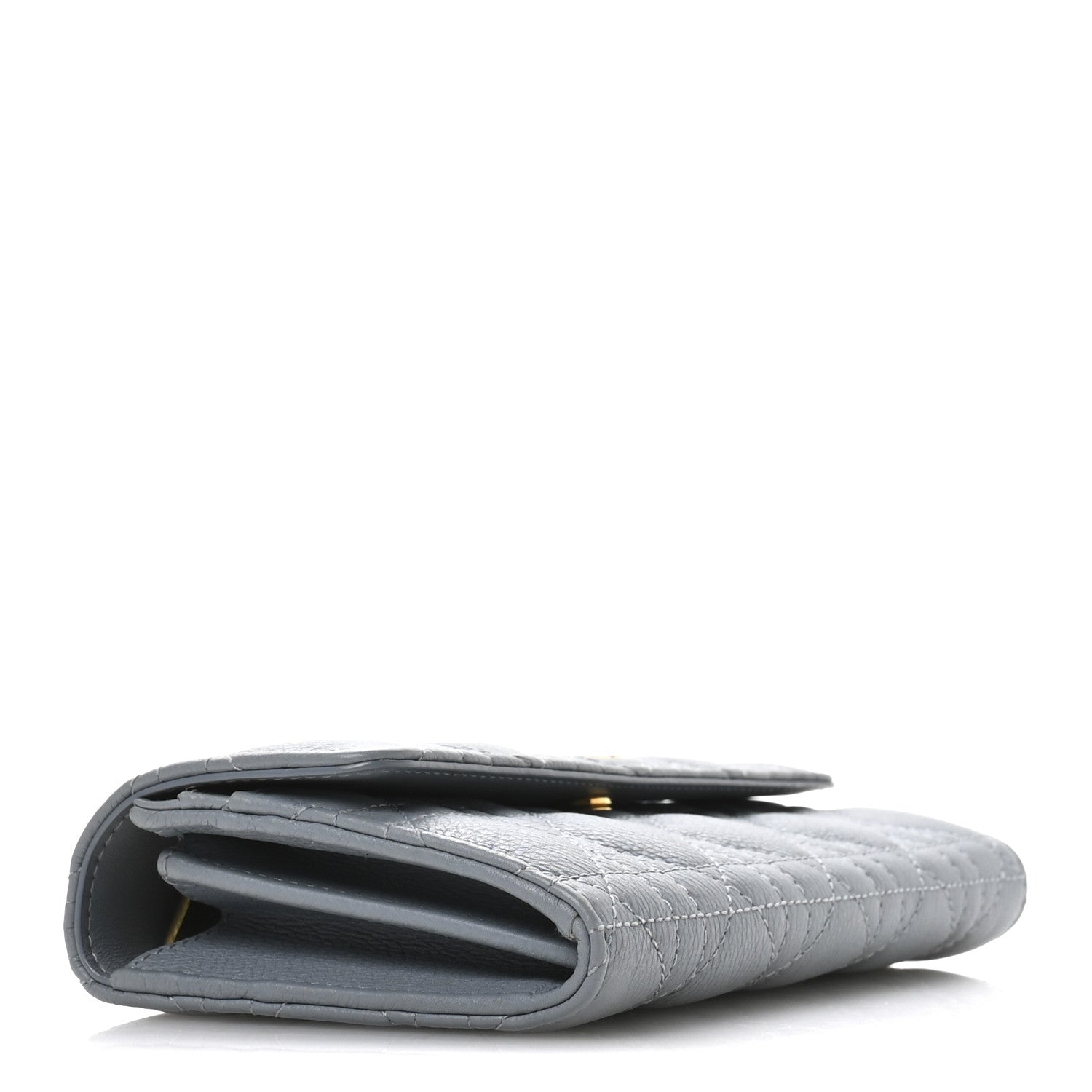Christian Dior Supple Calfskin Cannage Caro Wallet Blue 4 of 7