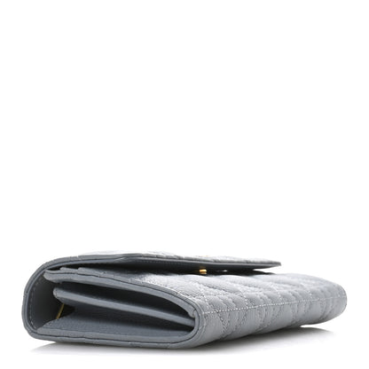 Christian Dior Supple Calfskin Cannage Caro Wallet Blue 4 of 7