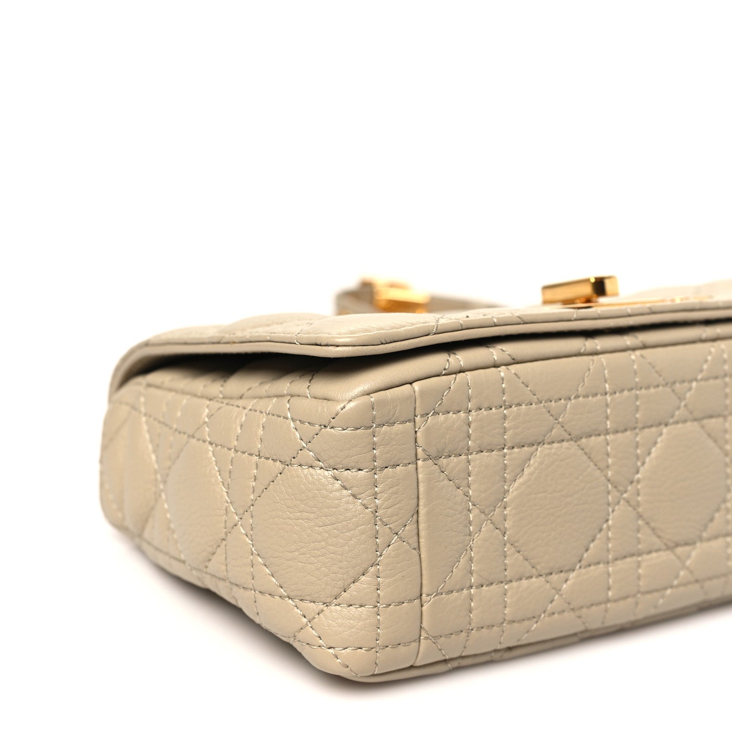 Christian Dior Grained Calfskin Cannage Small Caro Bag Beige 8 of 9