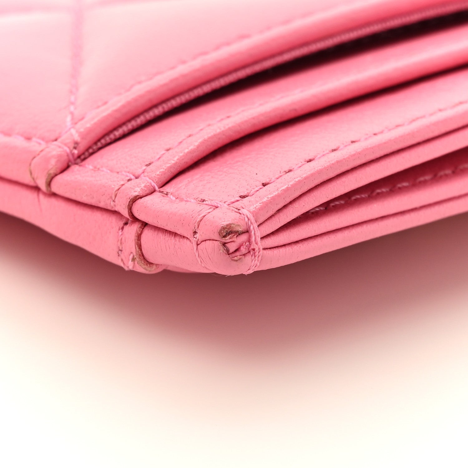 Chanel Lambskin Quilted Chanel 19 Card Holder Pink 10 of 11