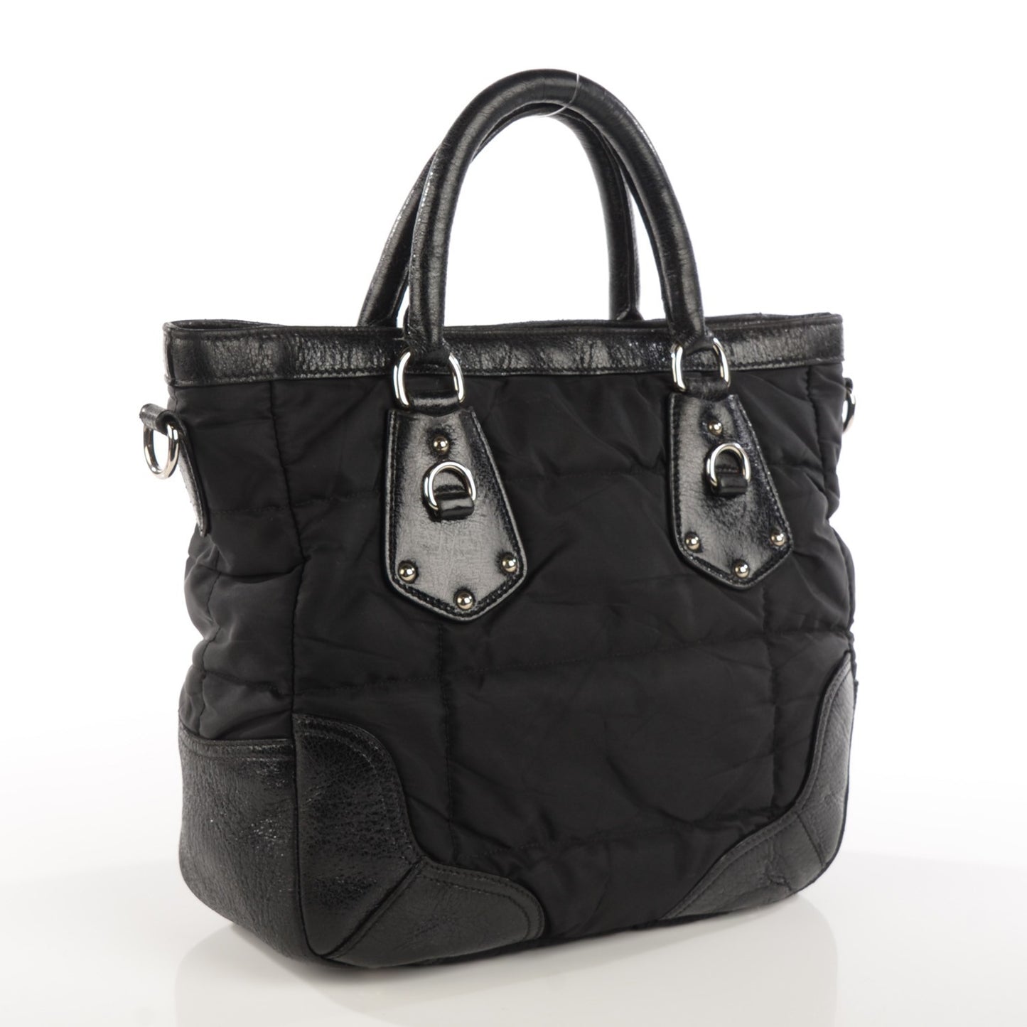 Tessuto Nylon Quilted Tote Nero Black