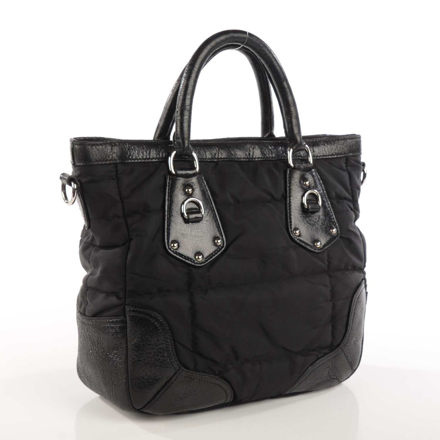 Prada Tessuto Nylon Quilted Tote Nero Black 3 of 9