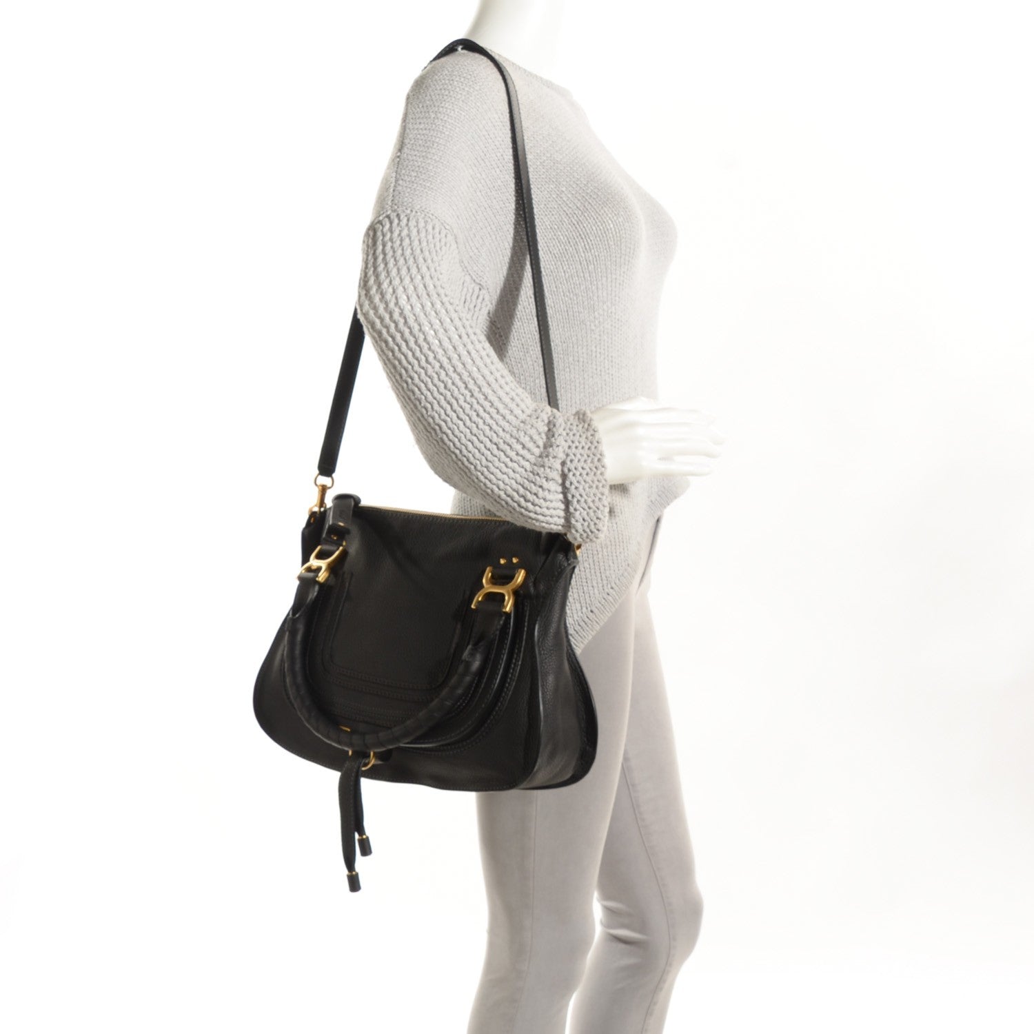Chloe Calfskin Medium Marcie Satchel Black 2 of 9