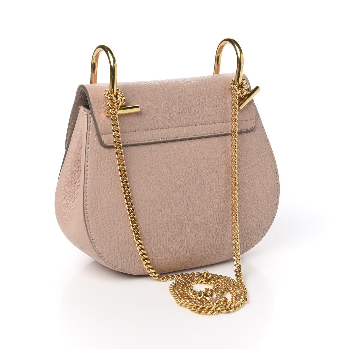 Grained Lambskin Mini Drew Shoulder Bag Cement Pink