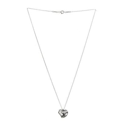 Tiffany Sterling Silver Elsa Peretti Full Heart Pendant Necklace 3 of 10