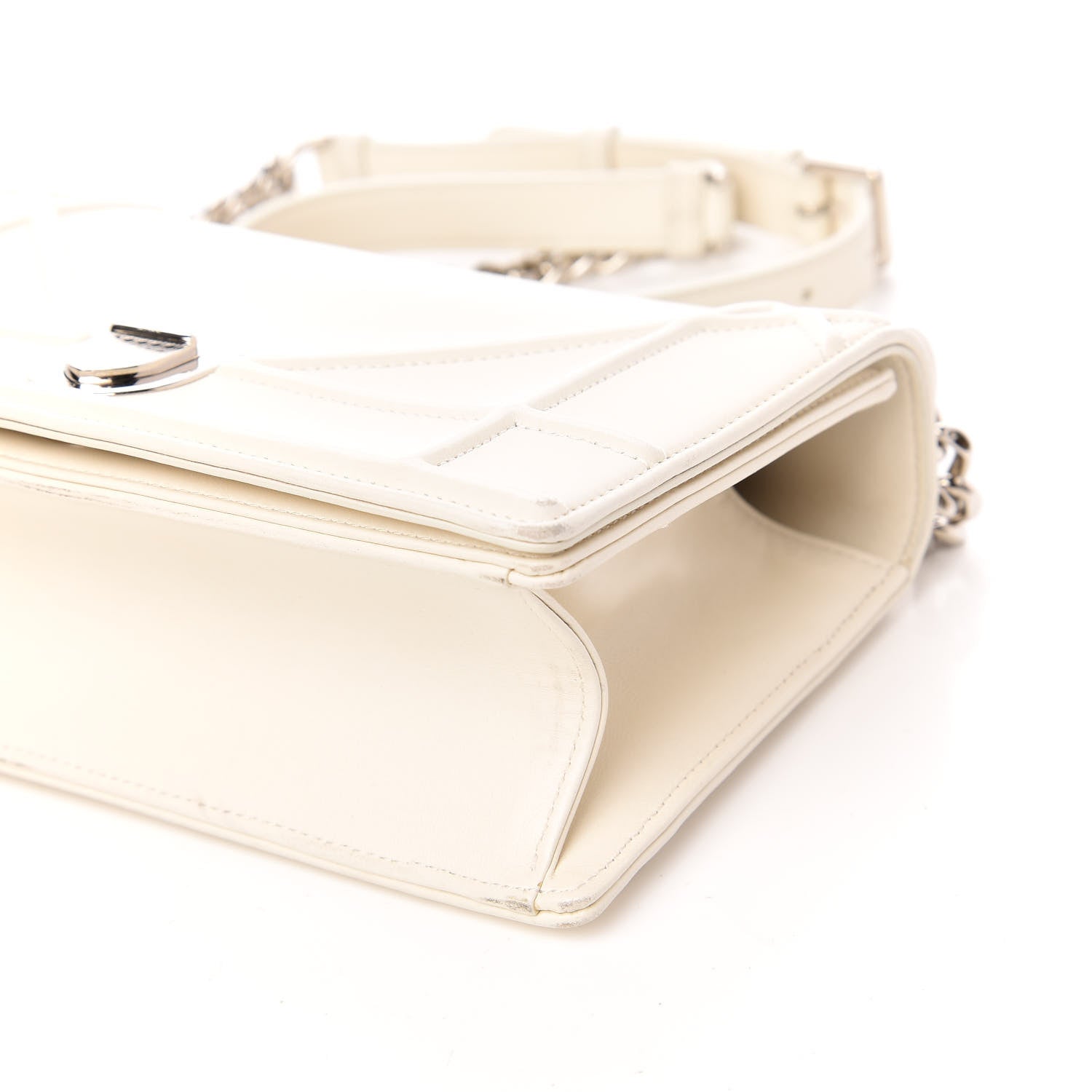 Christian Dior Lambskin Small Diorama Flap Bag Off White 8 of 9