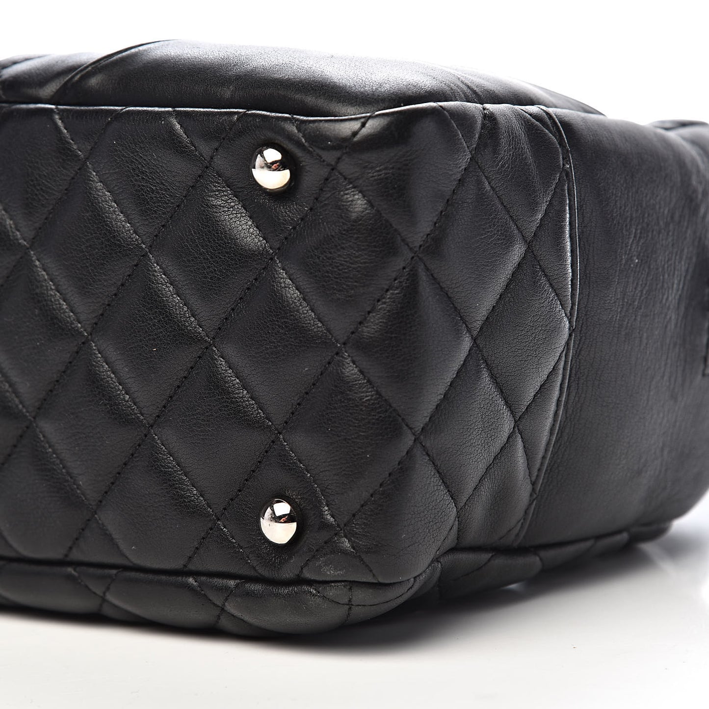 Calfskin Quilted Large Cambon Bowler Black